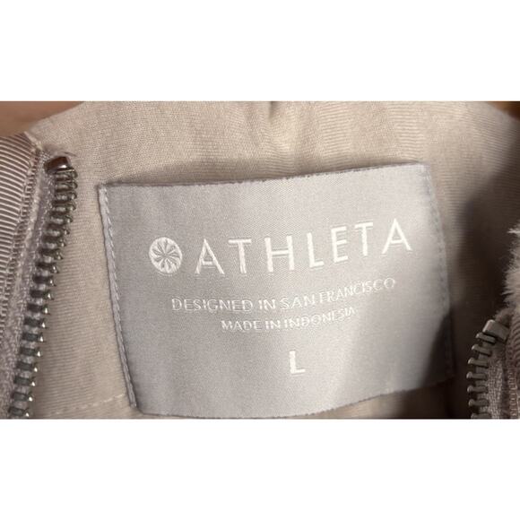 Athleta Faux Fur Jacket Ritual Size Large Cream Champagne Cotton Full Zip - Picture 11 of 14
